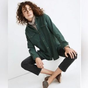 Madewell flannel flap-pocket oversized ex boyfriend shirt